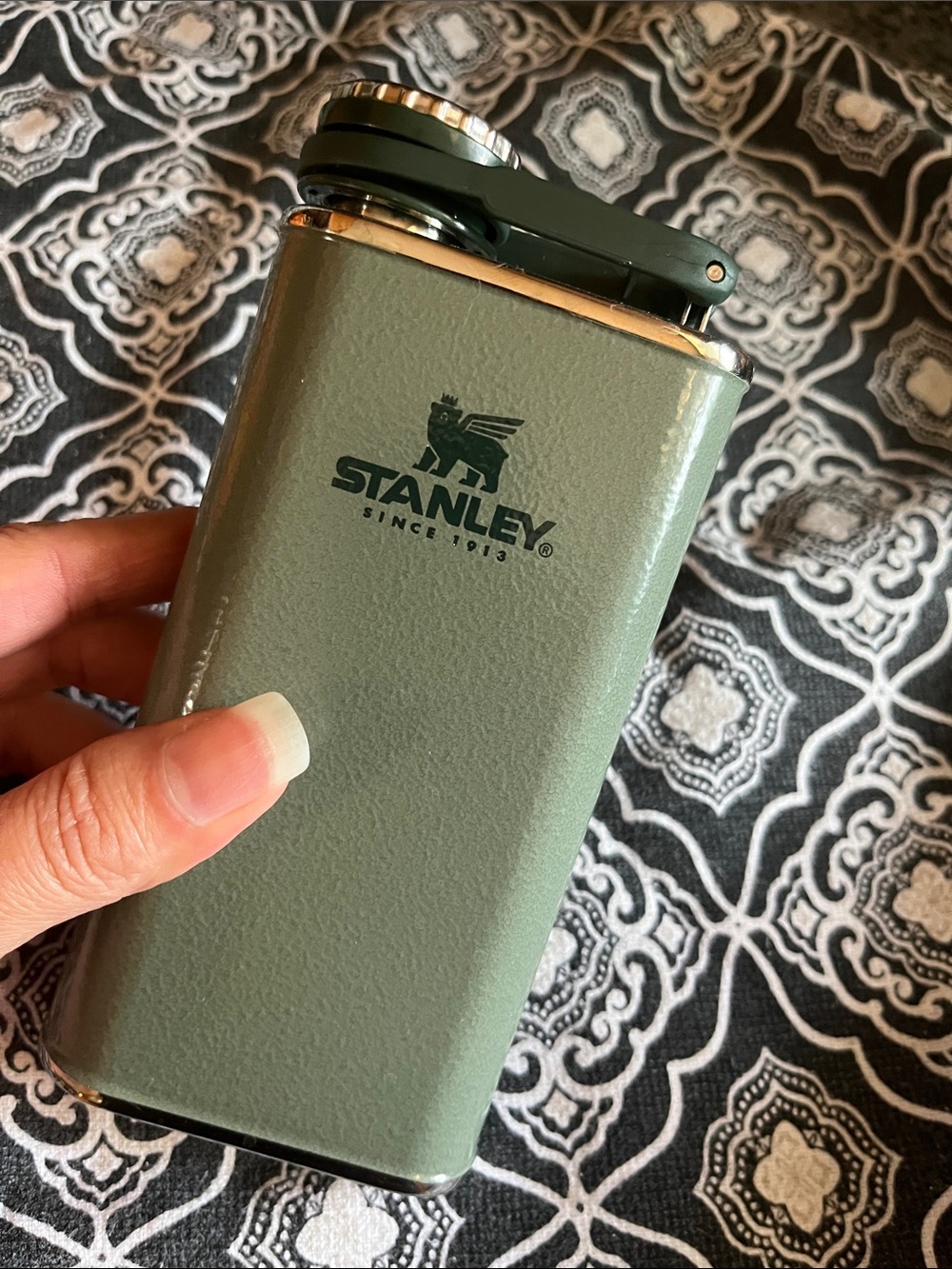 Stanley Olive Green Wide Mouth Travel Flask